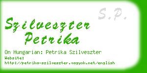 szilveszter petrika business card